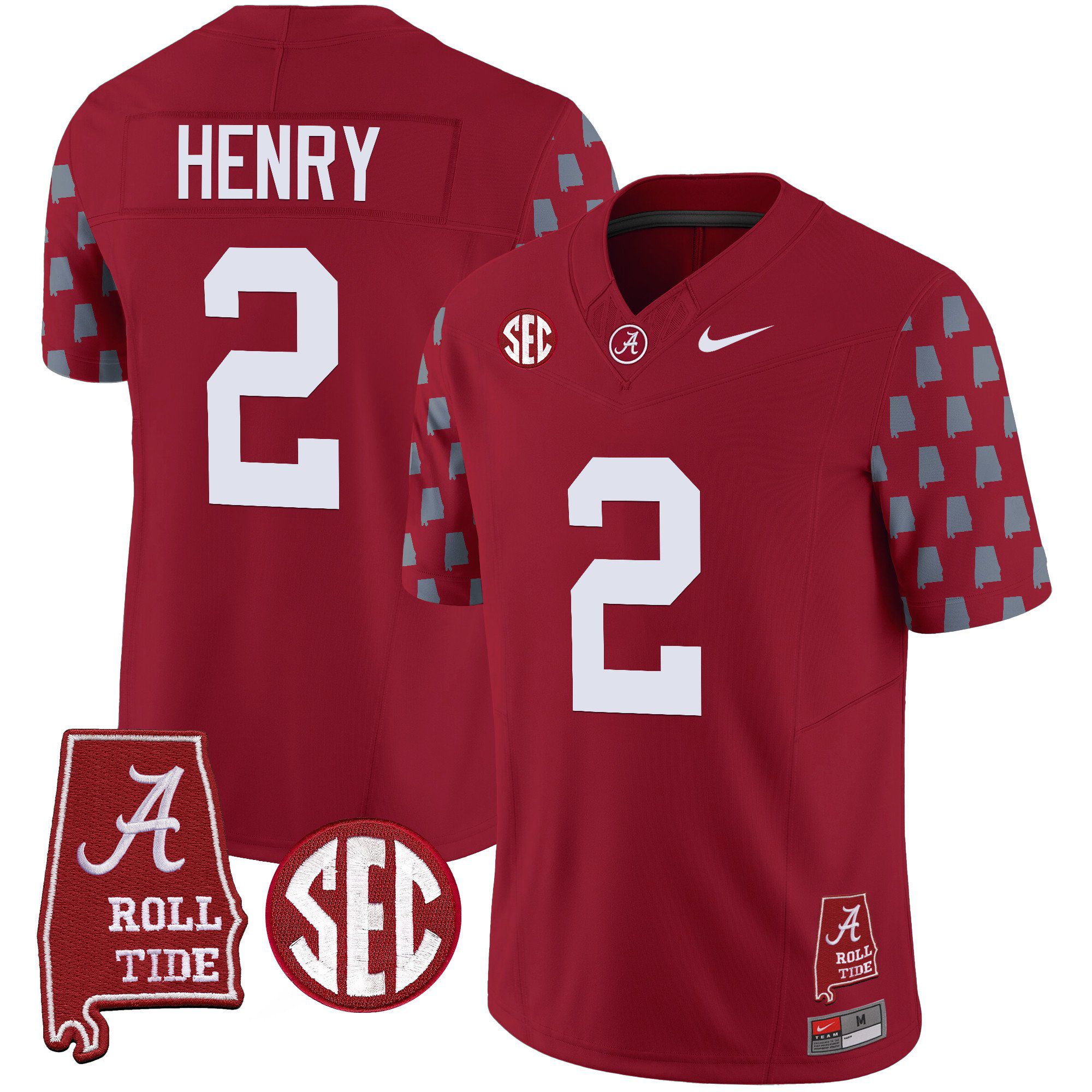 Men Alabama Crimson Tide #2 Henry Red Vapor Limited 2024 Nike NCAA Jersey